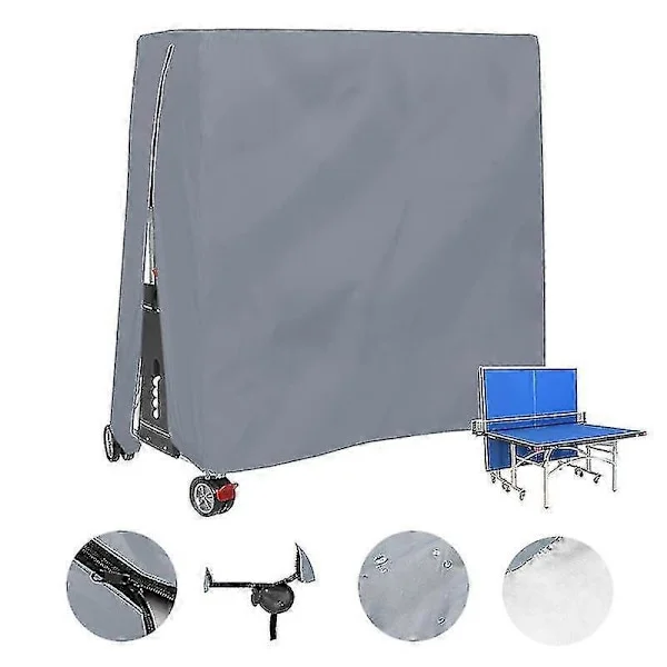 [RM] Outdoor Waterproof and Dustproof Table Tennis Table Cover 165x70x185cm (Grey)