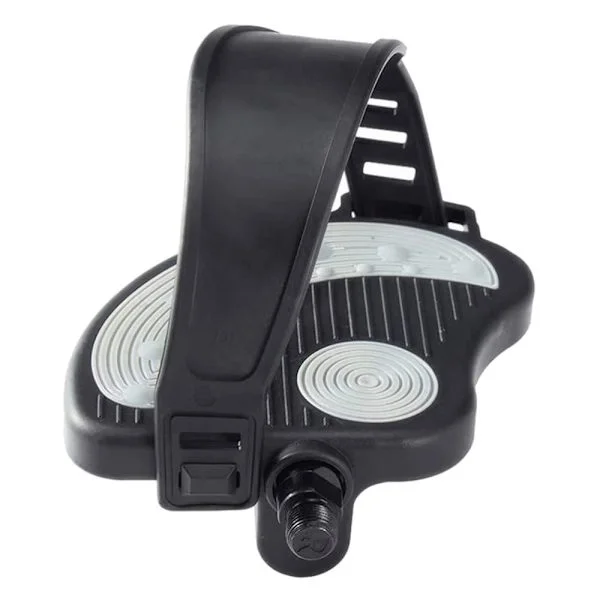 1 Pair Bike Pedals with Toe Clips and Straps, Non-Slip Pedals for Exercise Bike, Spin Bike, Mountain Bike