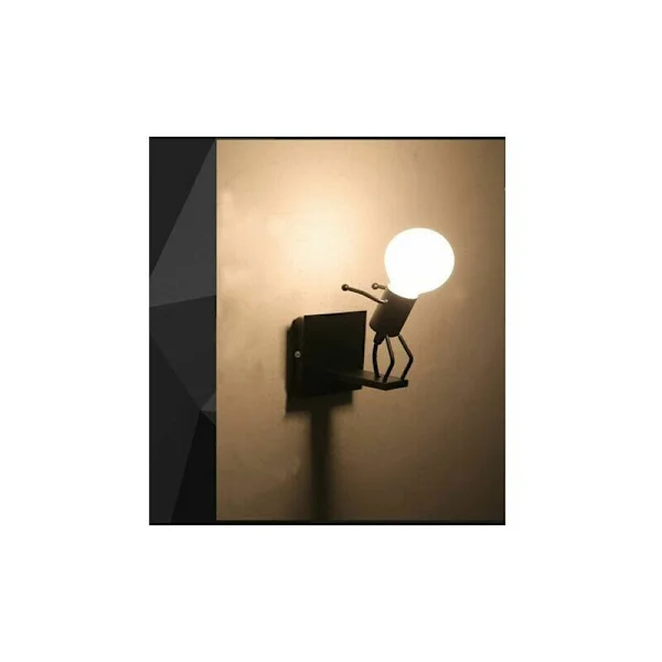 CRUEL Robot Vegglampe Kreativ Liten Iron Man Vegglampe Retro Tegneserie Vegglamper for Soverom Kjøkken Restaurant Kafé Korridor