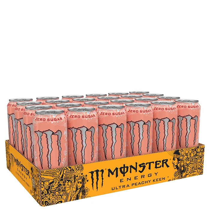 monster-energy 24 x Monster Energy Ultra, 50 cl, Peachy Keen Zero Sugar - Bodyman.dk