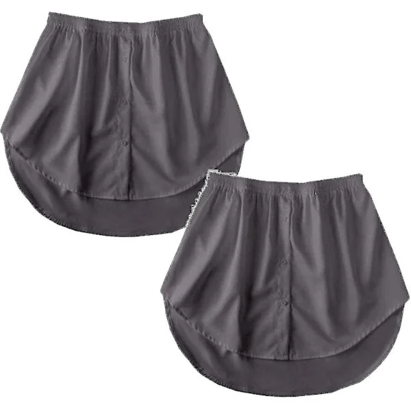 2 Pak Kvinders Skjorteforlængelser, Mini Skørt, Bluse Skørt, Petticoat Forlænger Falsk Top Kant Skjorte Mini Underskørt