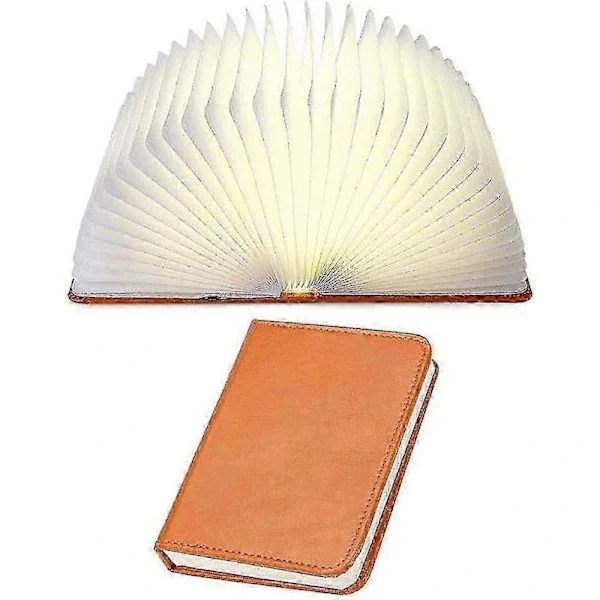 Book Lamp, Night Lamp Book Lamp LED Brown Leather Book Wall Lamp Design Floor Lamp with USB Cable, Bedside Lamp Night Lamp Decorative Lamps Mood Lamp