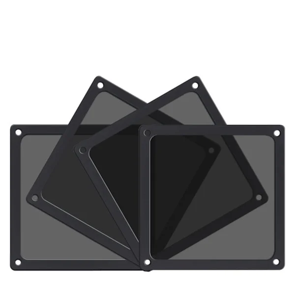 Dammfilter 140mm för datorfläkt/PSU/routrar NYLON 80 Mesh, magnetisk ram PC-fläkt dammfilter PC-kylare filter (NYLON, 4-pack, svart)