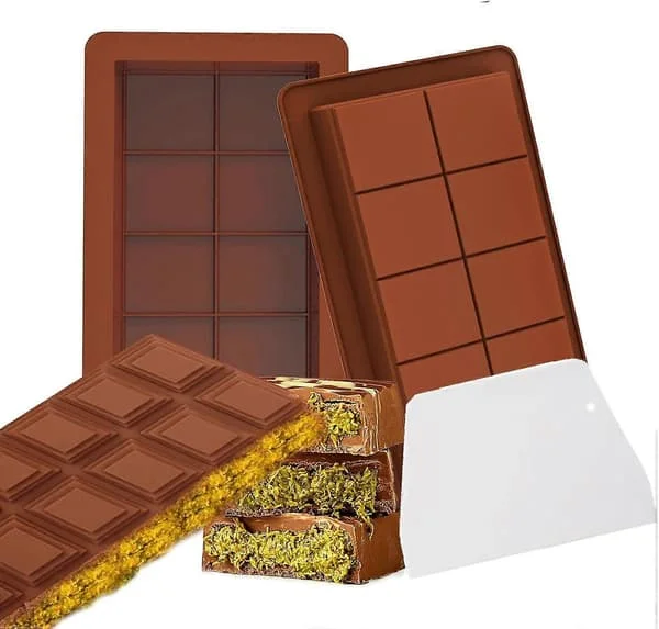 2-pak Silikone Chokoladeforme, Dybe Chokoladebarforme Non-Stick Belægning Chokoladeform, Perfekt til Chokolade med Pistacienødder Dubai 2 stk