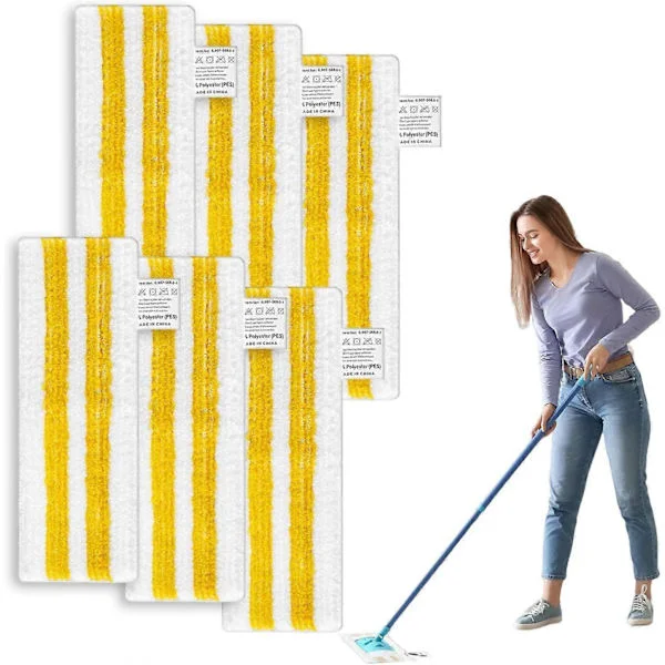 6-pak mikrofiber udskiftningsklude til Kärcher Easyfix SC1 SC2 SC3 SC4 SC5 moppe til Kärcher udskiftningstilbehør dampklud til alle gulve