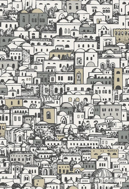 Fornasetti Mediterranea Wallpaper - Cole & Son Sample / White, Black & Metallic