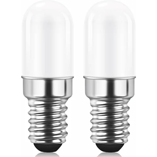E14 LED-lampa för kylskåp, 1,5W motsvarande 15W, varmvit 3000K, kylskåpslampa, saltlampa, symaskinslampa, ej dimbar, 2-pack