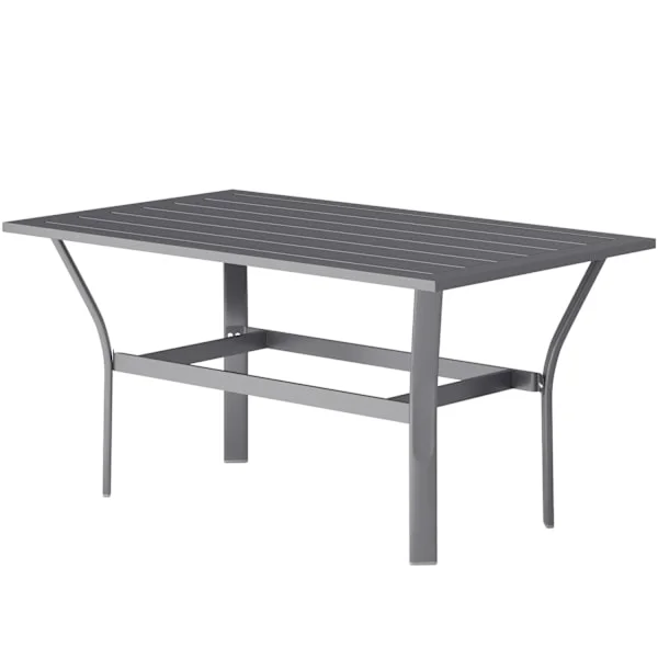 Sidobord metall balkongbord med lamelldesign väderbeständigt soffbord trädgårdsbord lättskött soffbord utebord för balkong trädgårdsterrass veranda 91