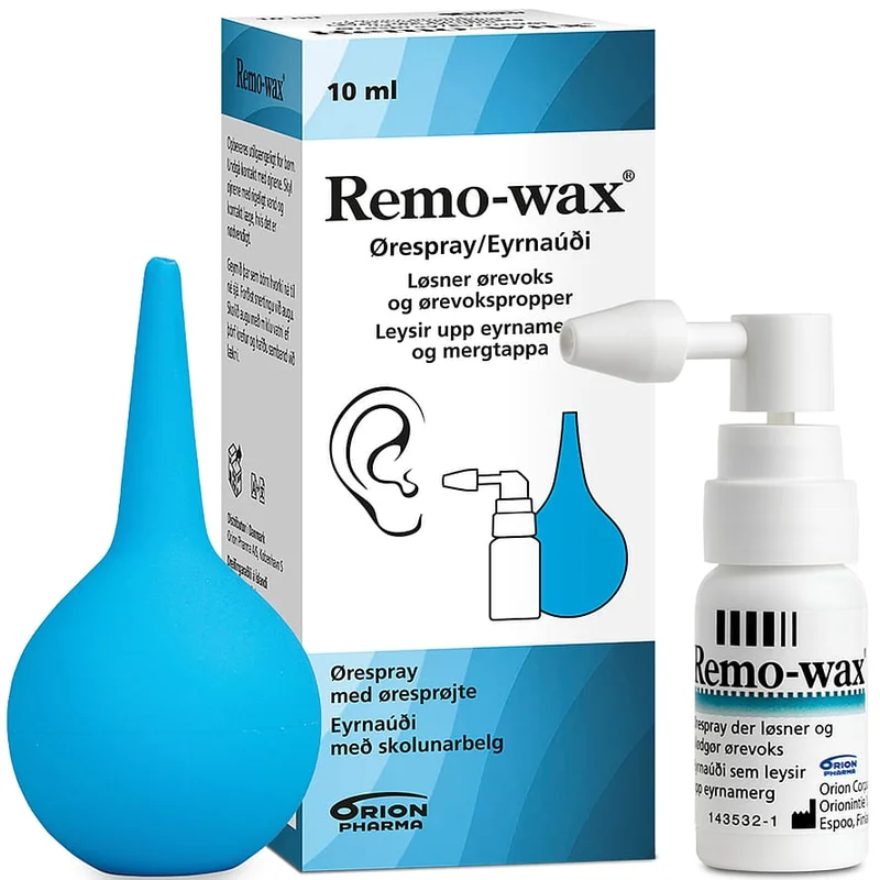 Remo-wax Ørespray m. øresprøjte 10 ml, Medicin & Pleje, Ører, Ørerens