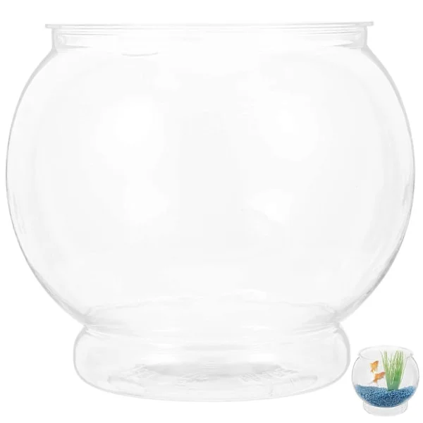 Plastisk Fisk Skål Liten Akvarium Skrivbordsakvarium Klar Rund Fisk Skål Guldfisk Akvarium