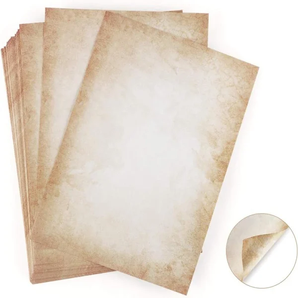 100 ark mönstrat skrivarpapper antikt papper DIN A4 Absofin