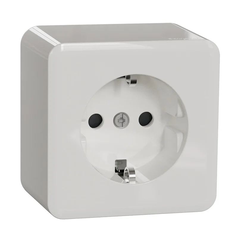 Schneider Electric Exxact WDE015576 Vägguttag 1-vägs, utanpåliggande Snabbanslutning, Strömbrytare & vägguttag