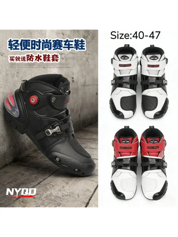 AliExpress - Chaussures de moto pour hommes, bottes courtes ventilées, bottes de course protectrices, bottes de moto respirantes pour l'été, CE