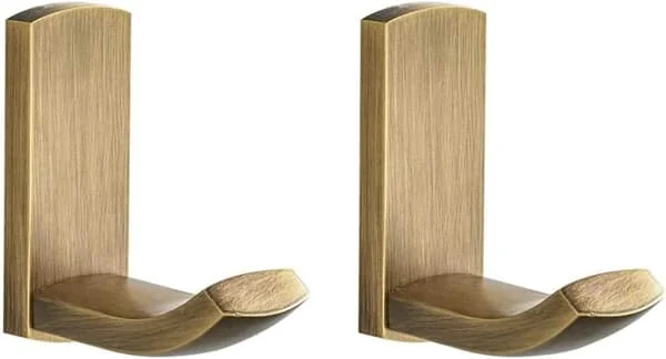 Håndklædekrog Antik Messing Badeværelse Køkken Klædekrog Frakke Kroge Multifunktionel Knagerække Vægmonteret Frakke Krog, Børstet Bronze - Pakke med 2