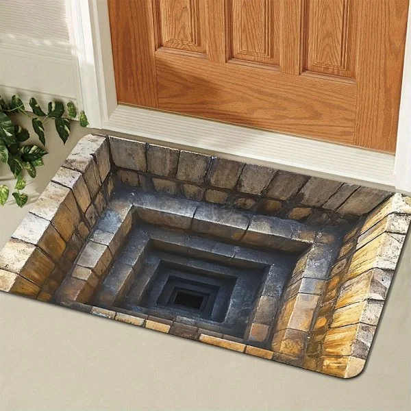 Sovrum 3D Optisk Illusion Matta Vardagsrum Matta med Färgglad Virvel för Lekrum Heminredning 50x80cm