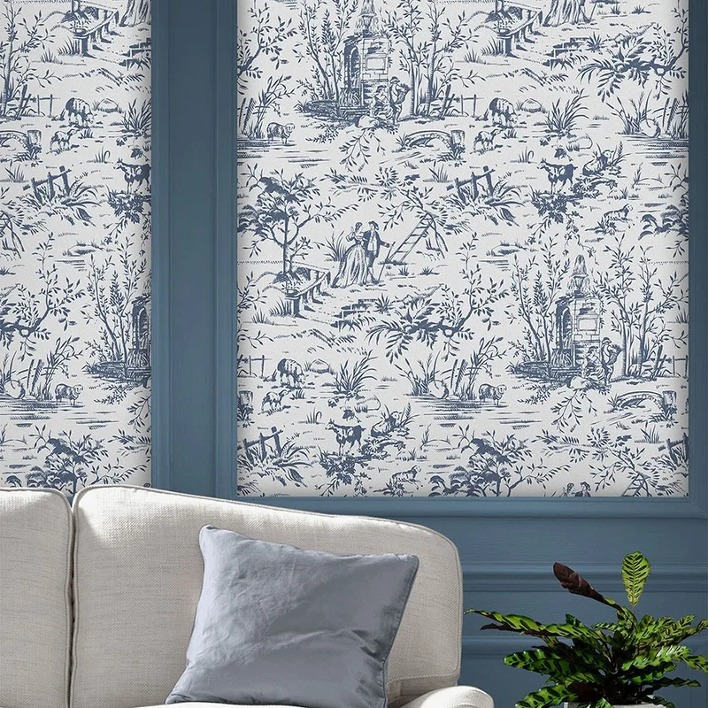 Graham & Brown Tapet, Laura Ashley vol. 3 118494 Toile de Jouy, L, Blå/vit, Färg & tapeter