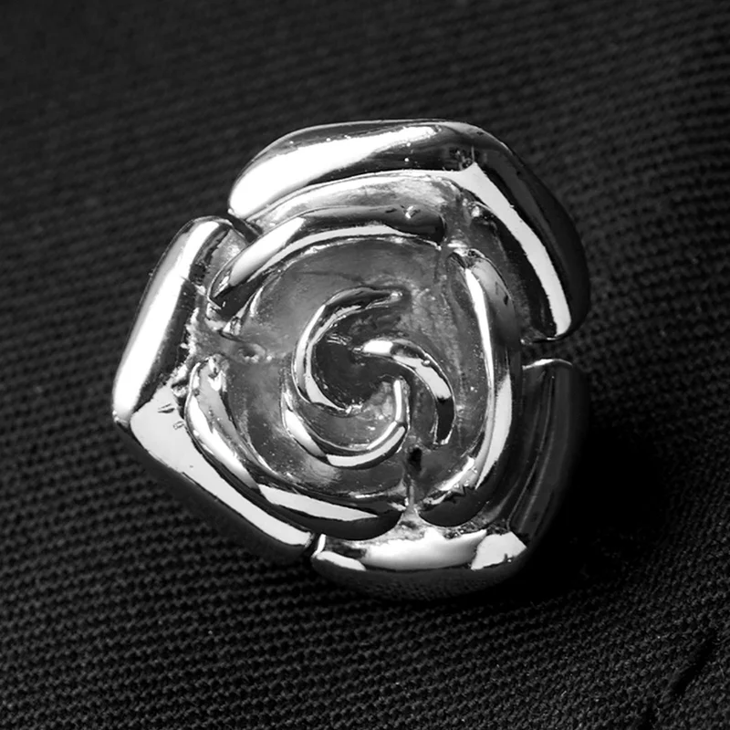 Polished Rose Lapel Pin for Men - Flower Lapel Pins