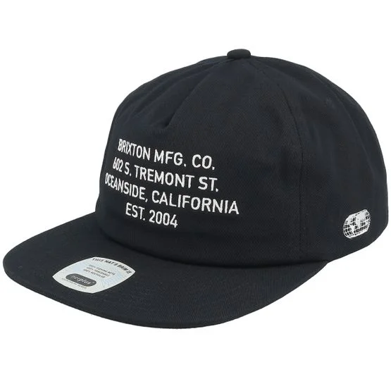Brixton - Svart snapback Caps - Union Ii Netplus Medium Profile Black Snapback @ Hatstore