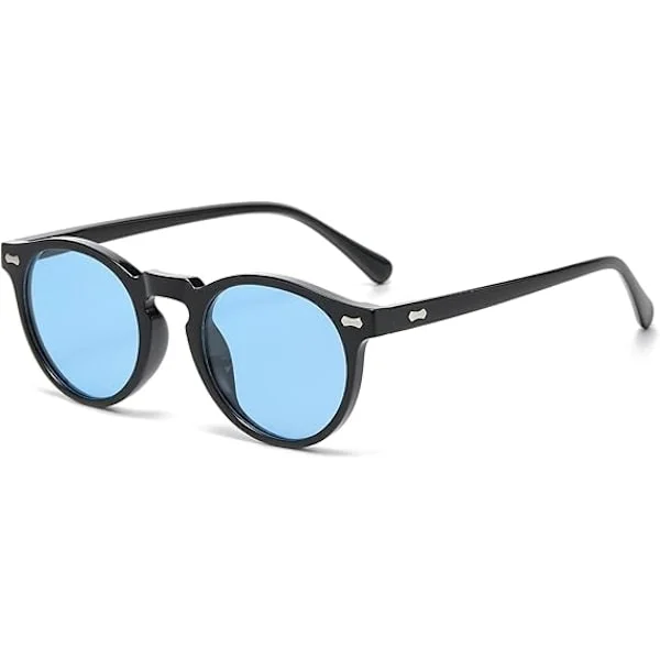 Retro Runde Polariserede Solbriller Herre Dame, Vintage Polariserede Solbriller Klassiske Trendy Shades Unisex UV-Beskyttelse