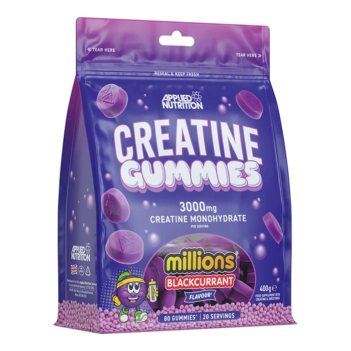 Kreatin Applied Nutrition Creatine Gummies, 80 gummies, Sortcurrant - Bodyman.dk
