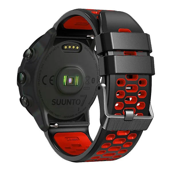 Dubbelfärgad Silikonarmband för Suunto 7 / 9 / 9 Baro 24mm med Multi-hål Design Snabbspänne Armband