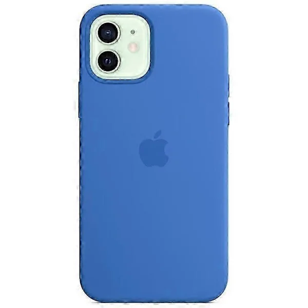 iPhone 12/12 Pro-cover med MagSafe - 1:1 Skala Silikonecover, Induktionspopup, Slankt, Stødsikkert Beskyttelsescover Blå Blå[TT]