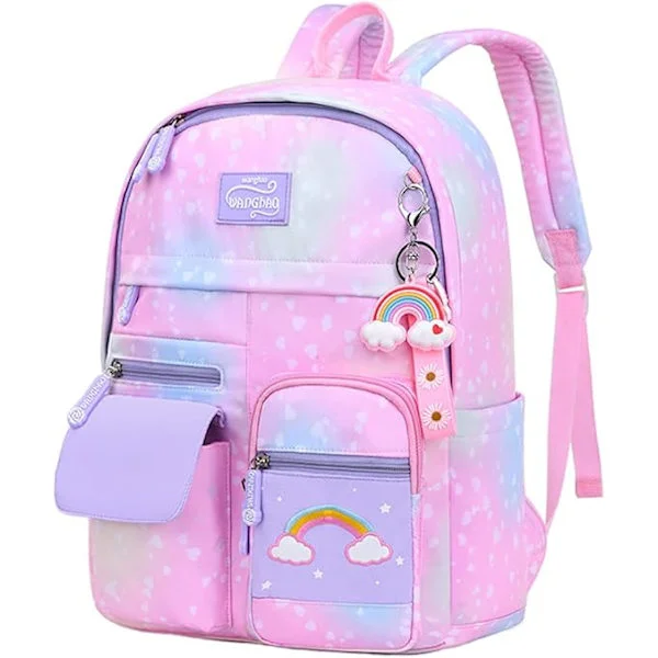 Girls' School Backpack, Large Capacity, Starry Sky Backpack, Kids' Backpack for Teenage Girls, Starry Sky Pink [JUN]