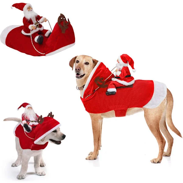 Hunddräkt Jul - Julkläder för Hund/Katt - Juloutfit för Valpar - Hundkostym Jul med Luva - Julkläder Hund ...