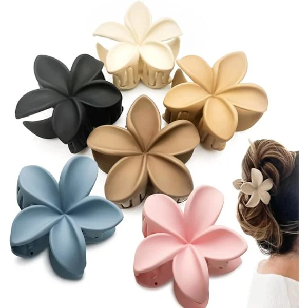6 stk. Blomster Hårklemmer Skridsikre Matte Hårklemmer til Kvinder Tykt Hår til Tyndt Hår Styling Tilbehør Søde Hårklemmer Hårklemme