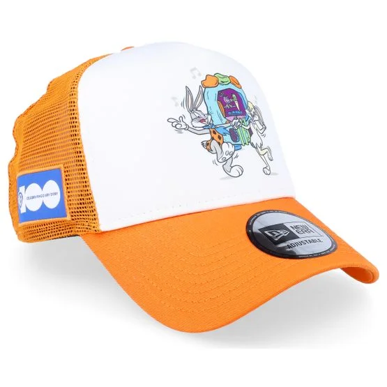 New Era - Orange trucker Casquette - Looney Tunes Flinstones White/Orange Foam Trucker @ Hatstore