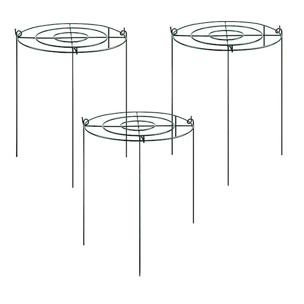 3-pack pionstöd, växtstöd med bågar och galler med 4 ben, växtstöd, blomstöd