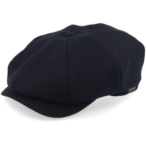 Wigéns - Blue - flatcap - Cap - Retro Cap Dark Blue Newsboy Flat Cap - Hatstore