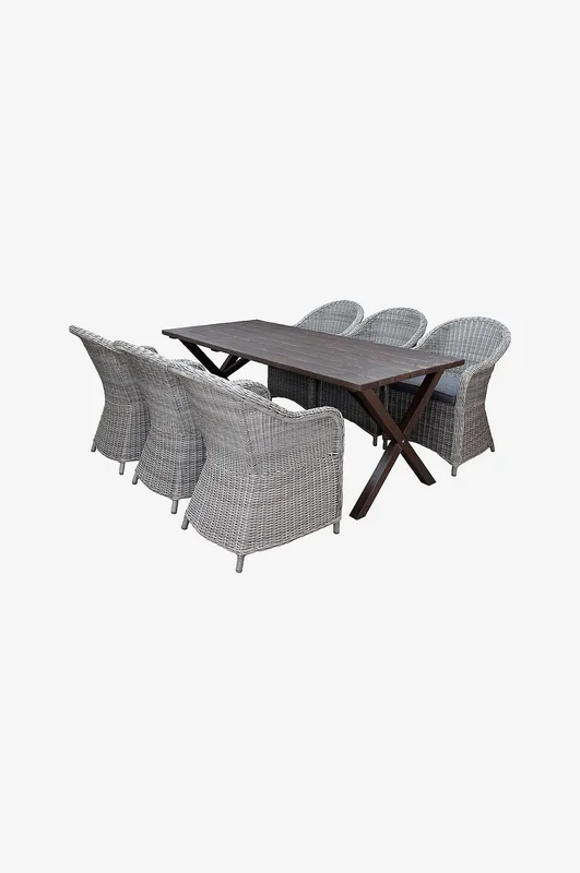LifestyleGarden - Bord 190 cm & 6 st Mercury-stolar - Brun - Matgrupper - Från Homeroom