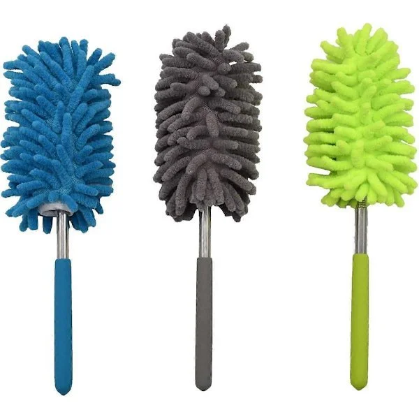 3-delad teleskopisk dammvippa, utdragbar vikbar tvättbar chenille dammvippa dammvippa mopp mikrofiber dammvippa för hemmakontor