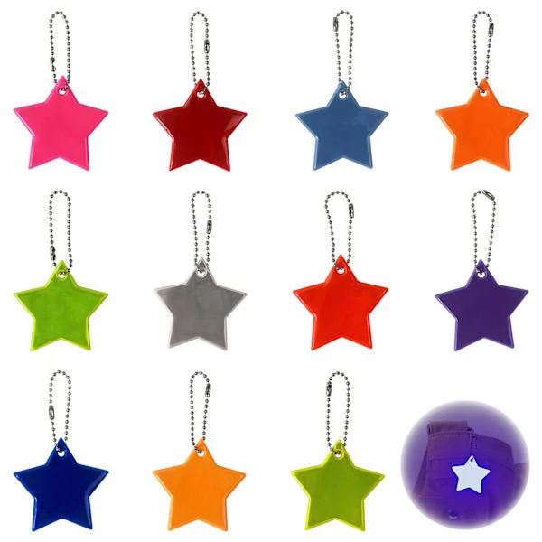 Reflective Pendants for Children, 12 Pieces Reflectors for School Bags with Chains for Jogging, Suitable Reflectors for Children and Adults[CP]
