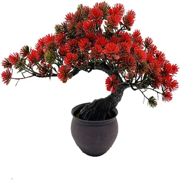 Artificial Plants Artificial Bonsai Pilot Tree Potted Faux Japanese Pine Bonsai Simulation Zen Garden Fake Plant for Home