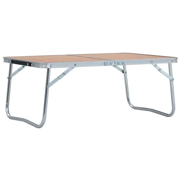vidaXL Hopfällbart campingbord brun aluminium 60x40 cm
