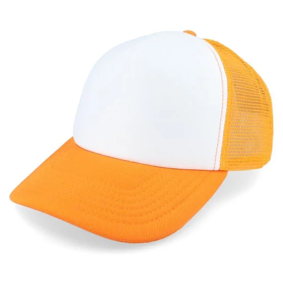 Beechfield - Oransje trucker Caps - Foam Fluorescent Orange/White Vintage Trucker @ Hatstore