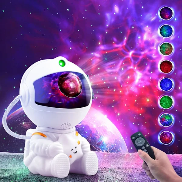 Astronaut Stjärnhimmelsprojektor Nattlampa, Projektor Rymd Stjärnhimmel Tak LED-lampa för Sovrum, Spelrum med Timer och Fjärrkontroll (Svart)