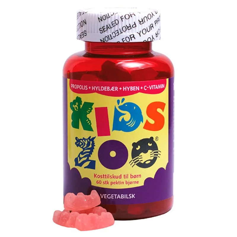 3 for 2 - Kids Zoo Kids Zoo Propolis, hyld, hyben + C, Vegetabilsk 60 stk., Helse & Madvarer, Børnevitaminer, C-vitamin Til Børn