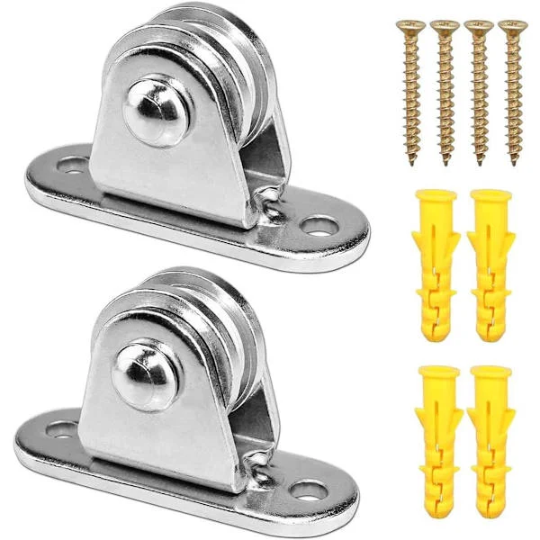 Stålkabeltrinse Rustfritt Stål 60mm Kraftig med Ekspansjonsbolter