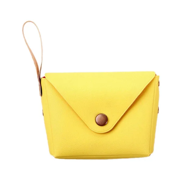 Coin Purse Small Storage Bag PU Leather Change Pouch Key Bag Mini Pouch Wallet Coin Purse for Kids Women Girls Yellow Yellow