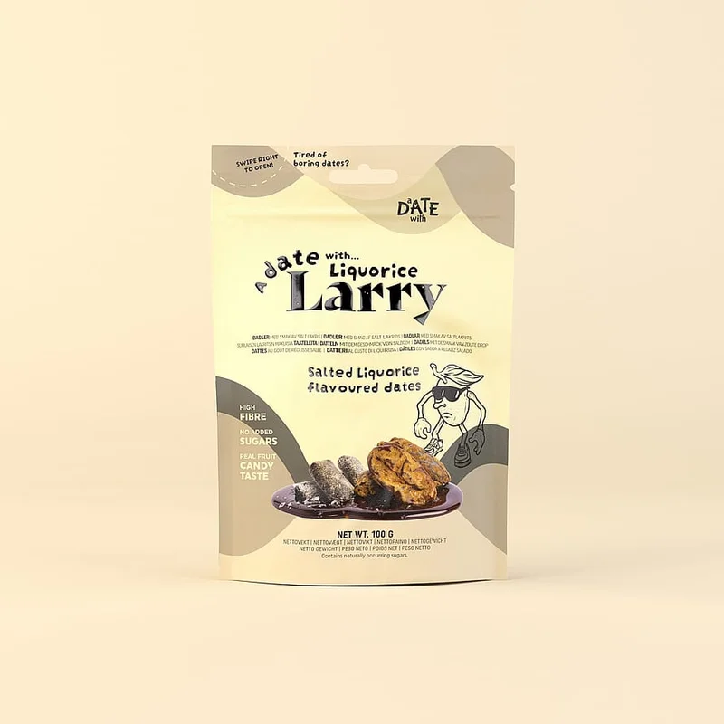a DATE with Tørret dadler Liquorice Larry 100 g, Helse & Madvarer, Tørret Frugt & Nødder, Tørret Frugt
