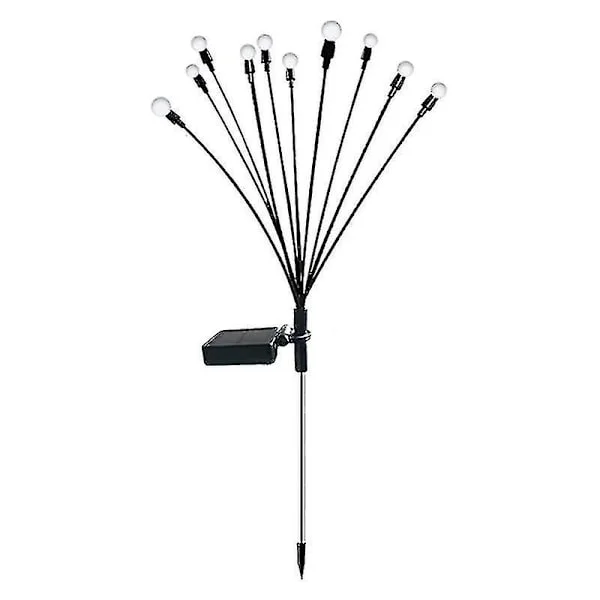 1 stk 10 hodet solcelledrevne ildflue lys, 10 LED utendørs vanntett sol svingende hagelys