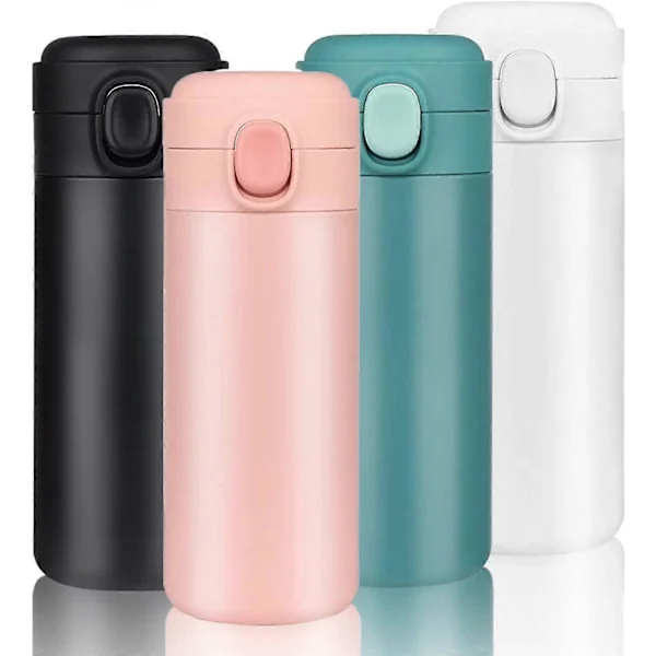 420ML Travel Mug Reusable Coffee Cup Insulated Thermos Mug Stainless Steel Leak-Proof Bottle Tumbler for Hot Cold Drinks (Pink)