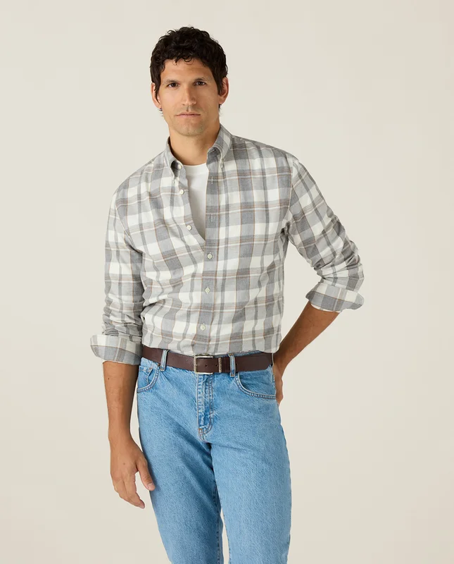 Lexington Casual check flannel skjorte, grå tern