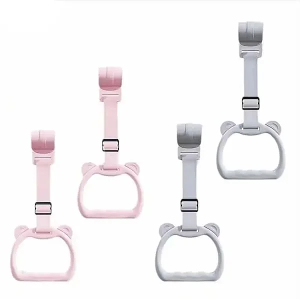 Baby Playpen Pull Up Rings Justerbara Säkerhetshandtag för Stående och Gåträning i Spjälsäng eller Lekhage Rosa-tr-