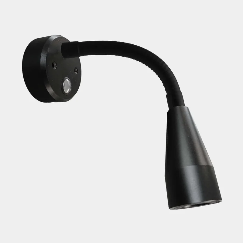 Reading light Casolux Mary Flex Mini, aluminium, black, LED, 10 - 30 V, 1.5 W, with USB socket + dimmer function