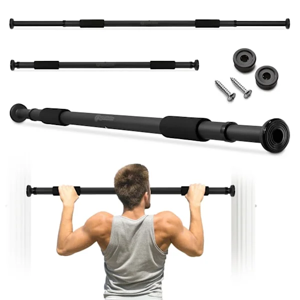 HyperMotion Justerbar Pull-Up Bar 80-130 cm, 150 kg, Svart