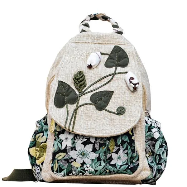 Flickas Convertible Sling Bag, Handmade Artificial Backpack, Beautiful Canvas Premium Casual Daypack for Women
